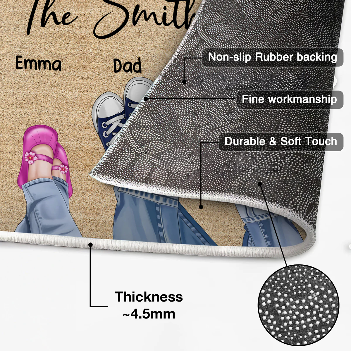 Family Shoes Housewarming Personalized Doormat - Image 4