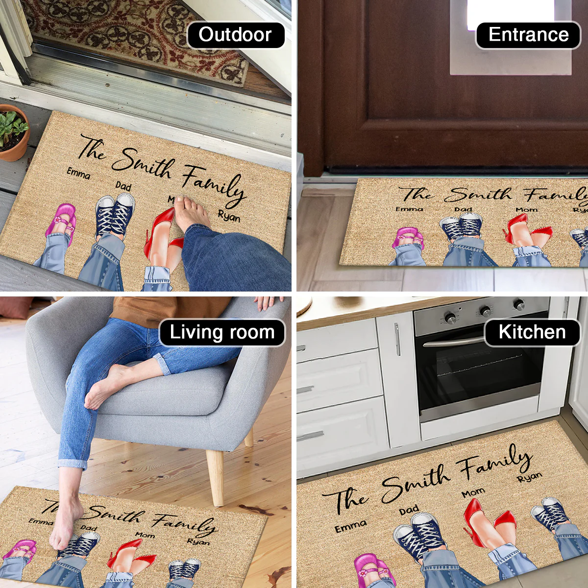 Family Shoes Housewarming Personalized Doormat - Image 5