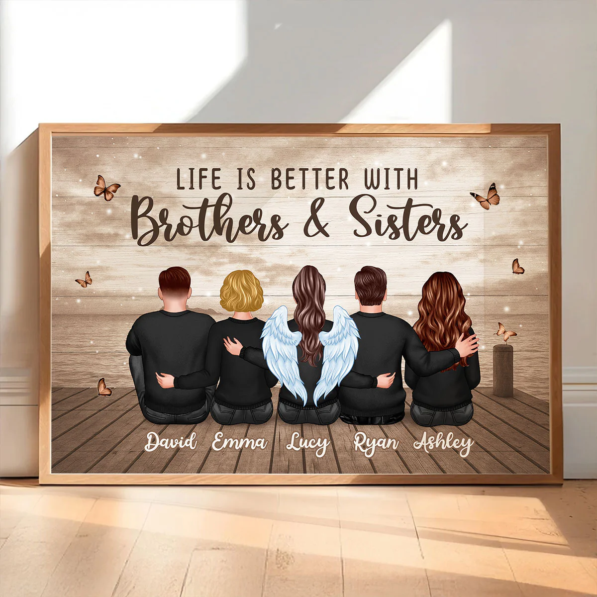Family Siblings Besties Retro Wall Art - Personalized Poster - Sentimental Gift for Loved Ones - Image 7