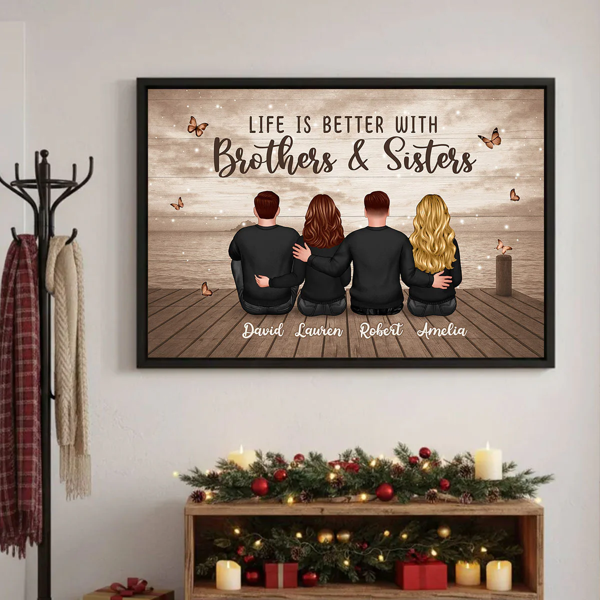 Family Siblings Besties Retro Wall Art - Personalized Poster - Sentimental Gift for Loved Ones - Image 8