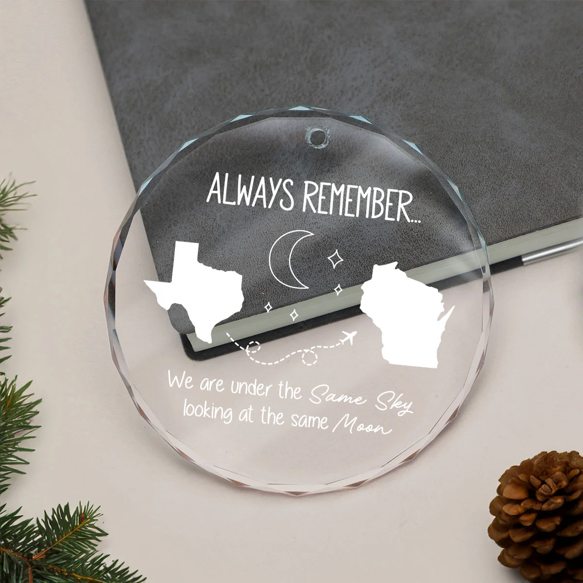 Family Siblings Sisters Besties Long Distance Personalized Glass Ornament, Christmas Gift - Image 5