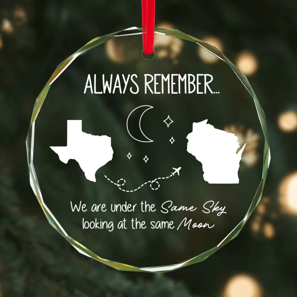 Family Siblings Sisters Besties Long Distance Personalized Glass Ornament, Christmas Gift - Image 9
