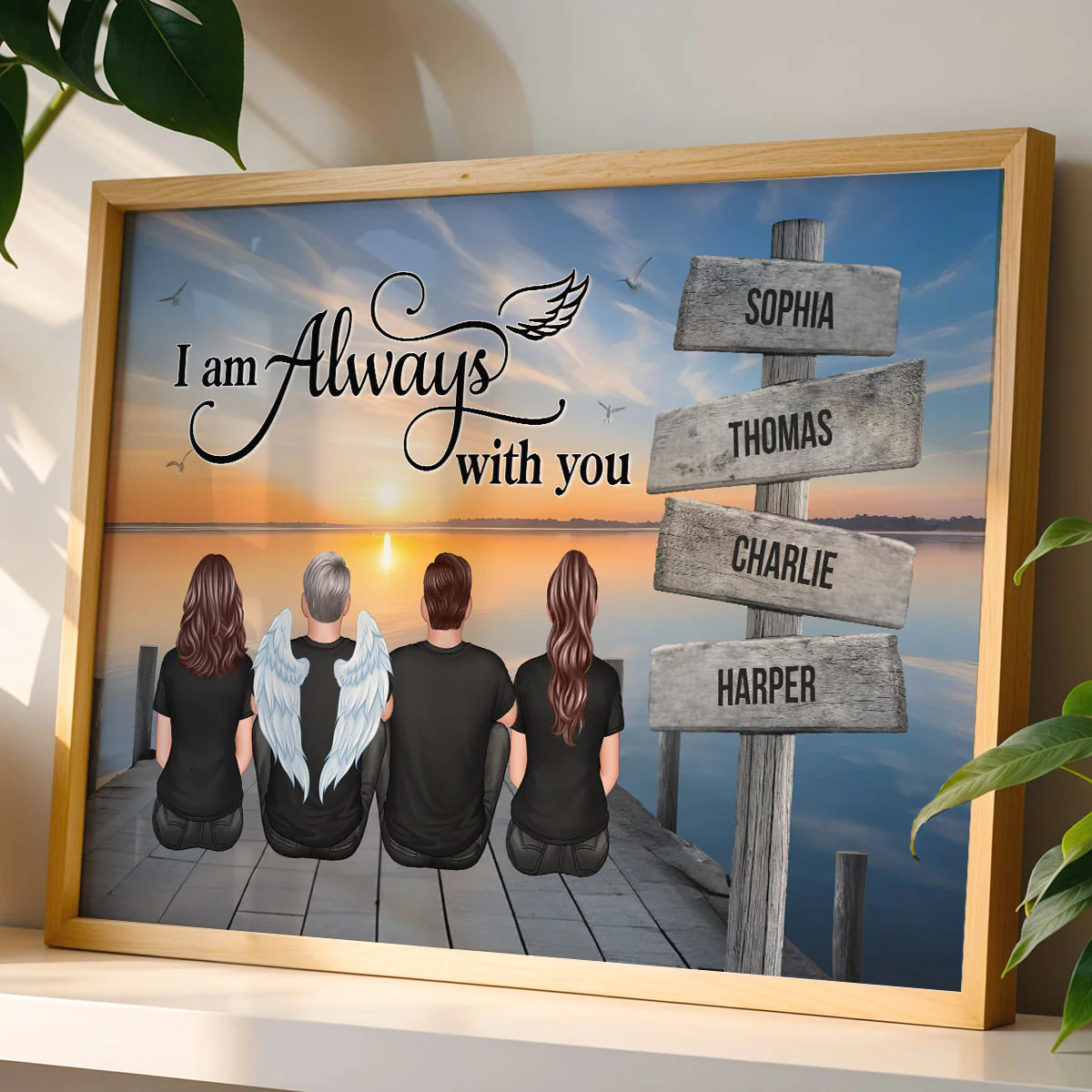 Family Sign Posts I Am Always With You Memorial Personalized Poster, Sympathy Gift, Remembrance Gift - Image 3