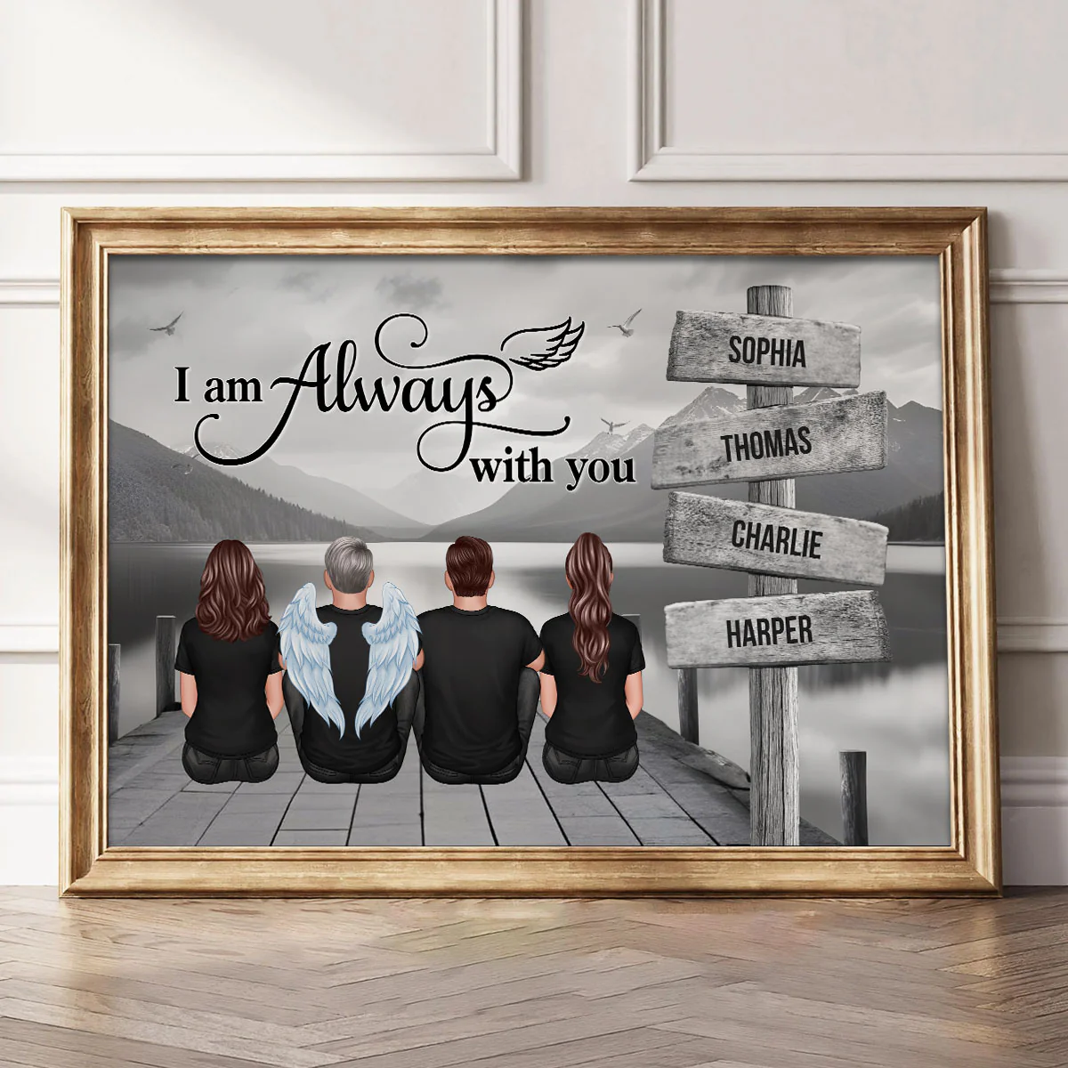 Family Sign Posts I Am Always With You Memorial Personalized Poster, Sympathy Gift, Remembrance Gift - Image 5