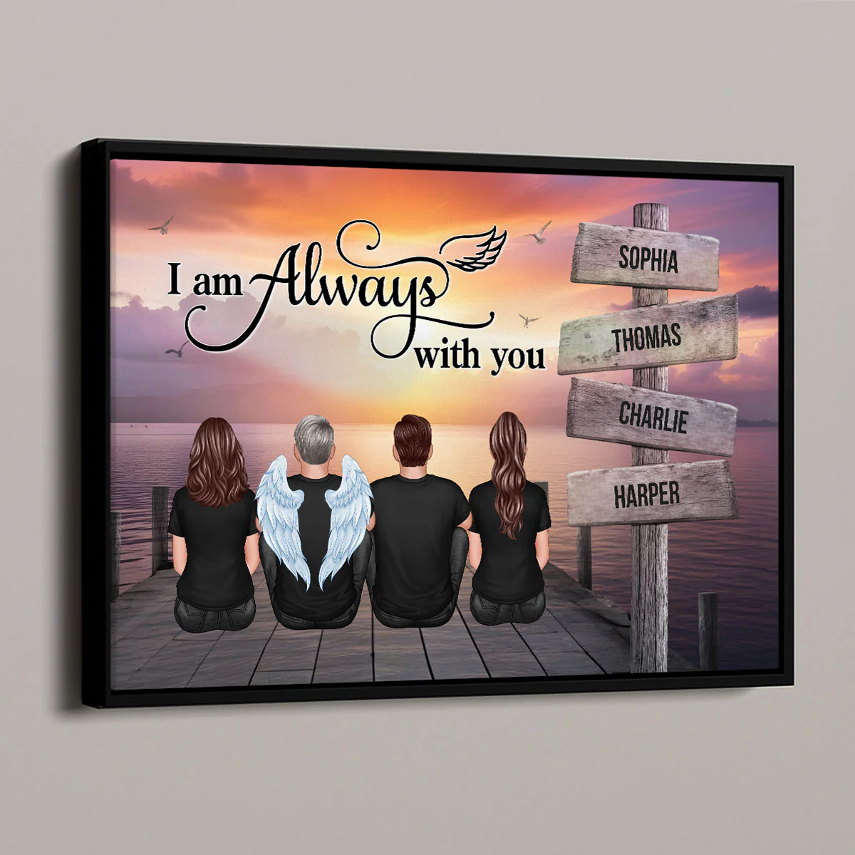 Family Sign Posts I Am Always With You Memorial Personalized Poster, Sympathy Gift, Remembrance Gift - Image 7