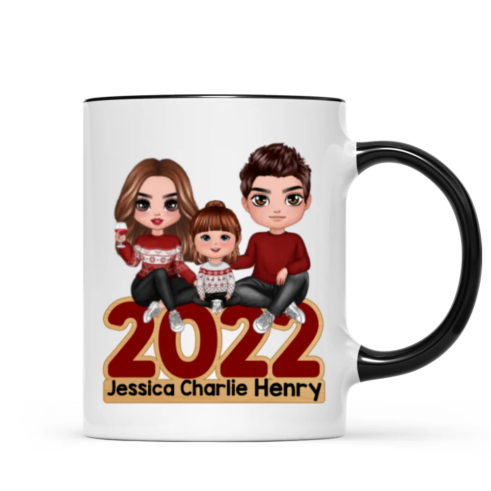 Family Sitting 2022 Christmas Personalized Mug - Image 2