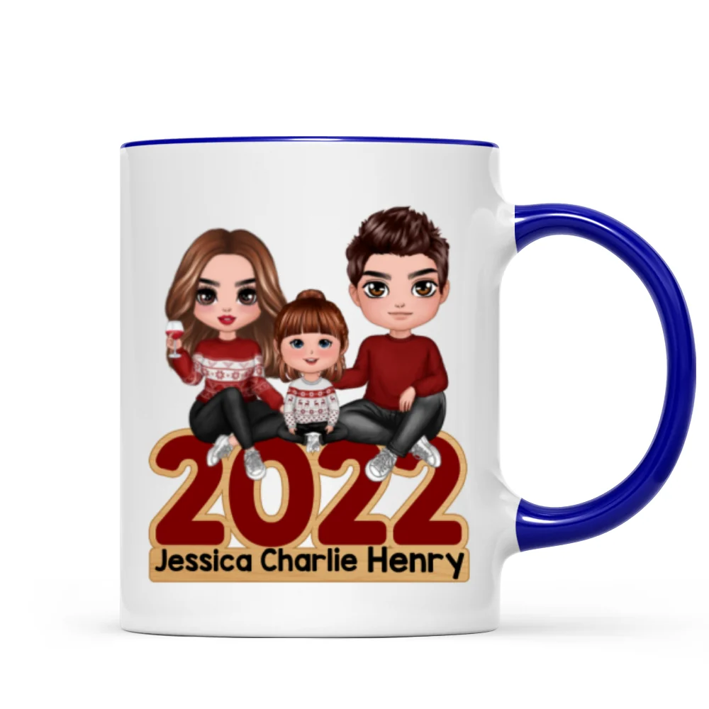 Family Sitting 2022 Christmas Personalized Mug - Image 3