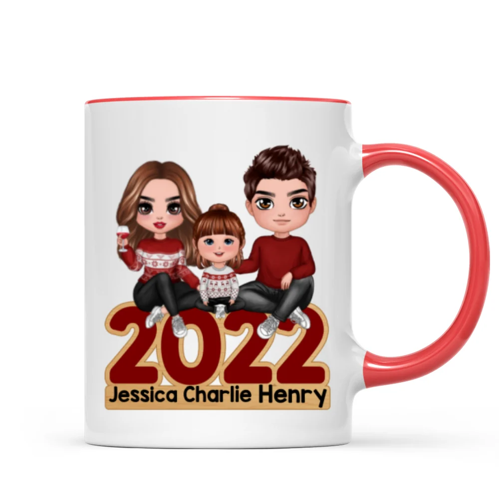 Family Sitting 2022 Christmas Personalized Mug - Image 4