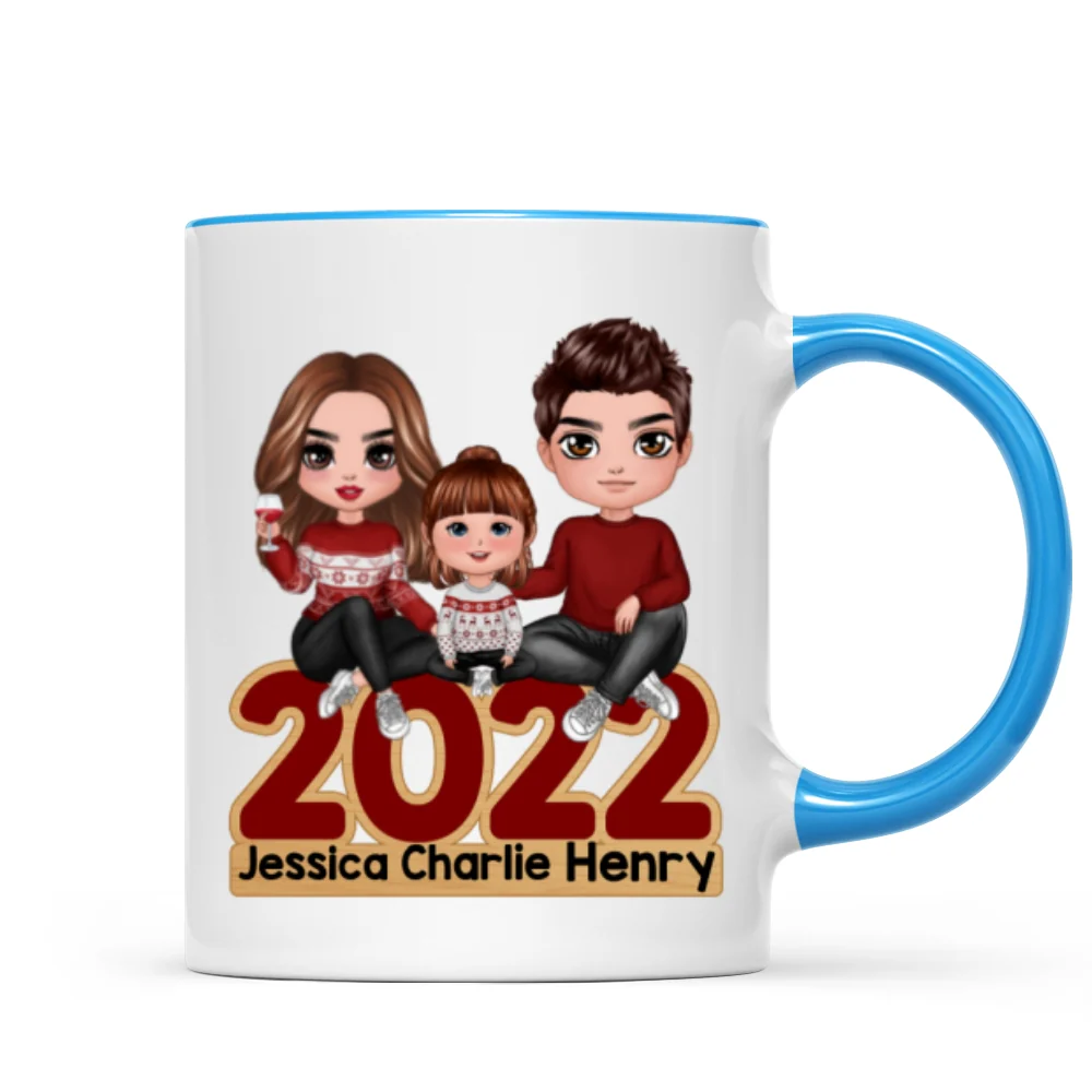 Family Sitting 2022 Christmas Personalized Mug - Image 5