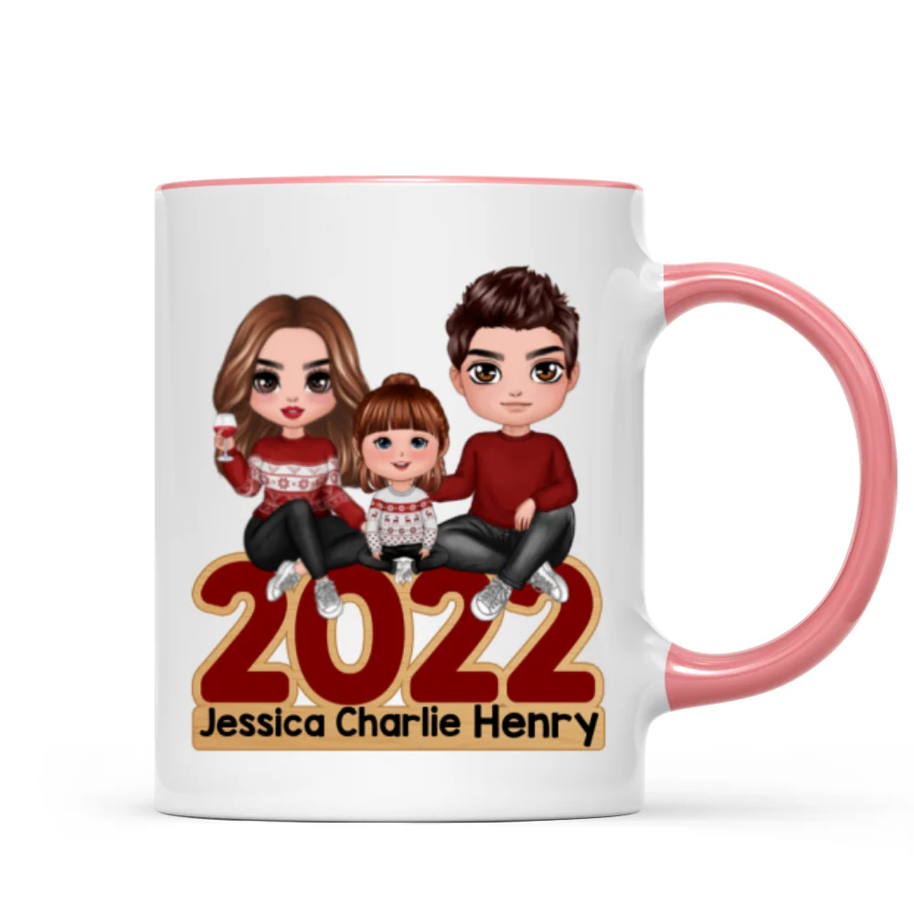 Family Sitting 2022 Christmas Personalized Mug - Image 6