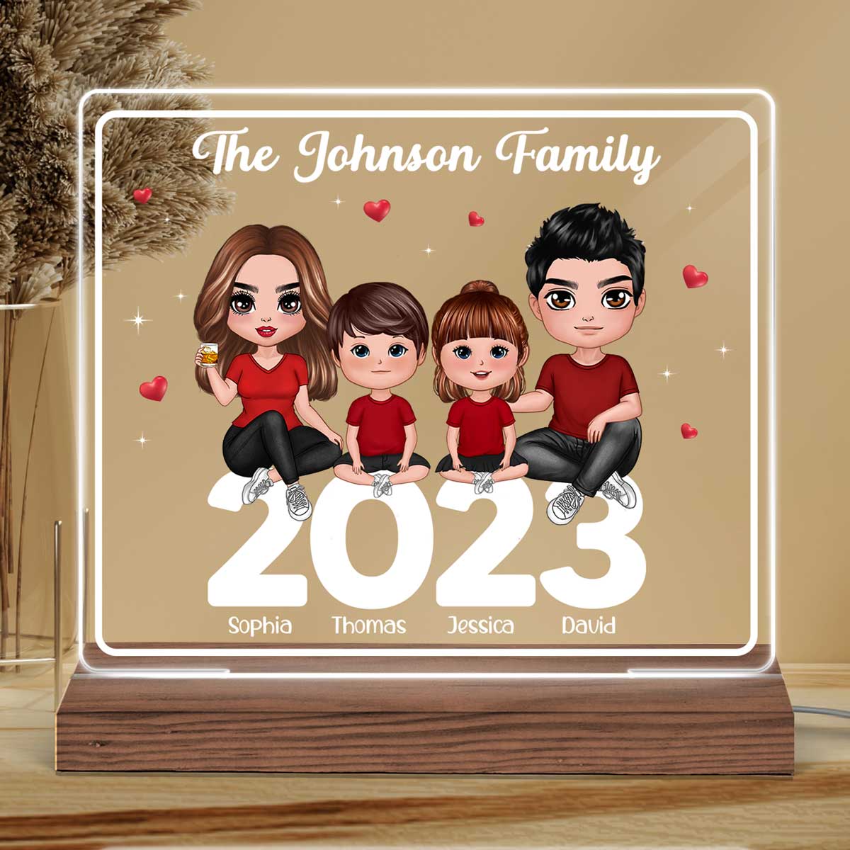 Family Sitting 2023 Personalized Custom Shape LED Night Light LED Lamp - Image 2