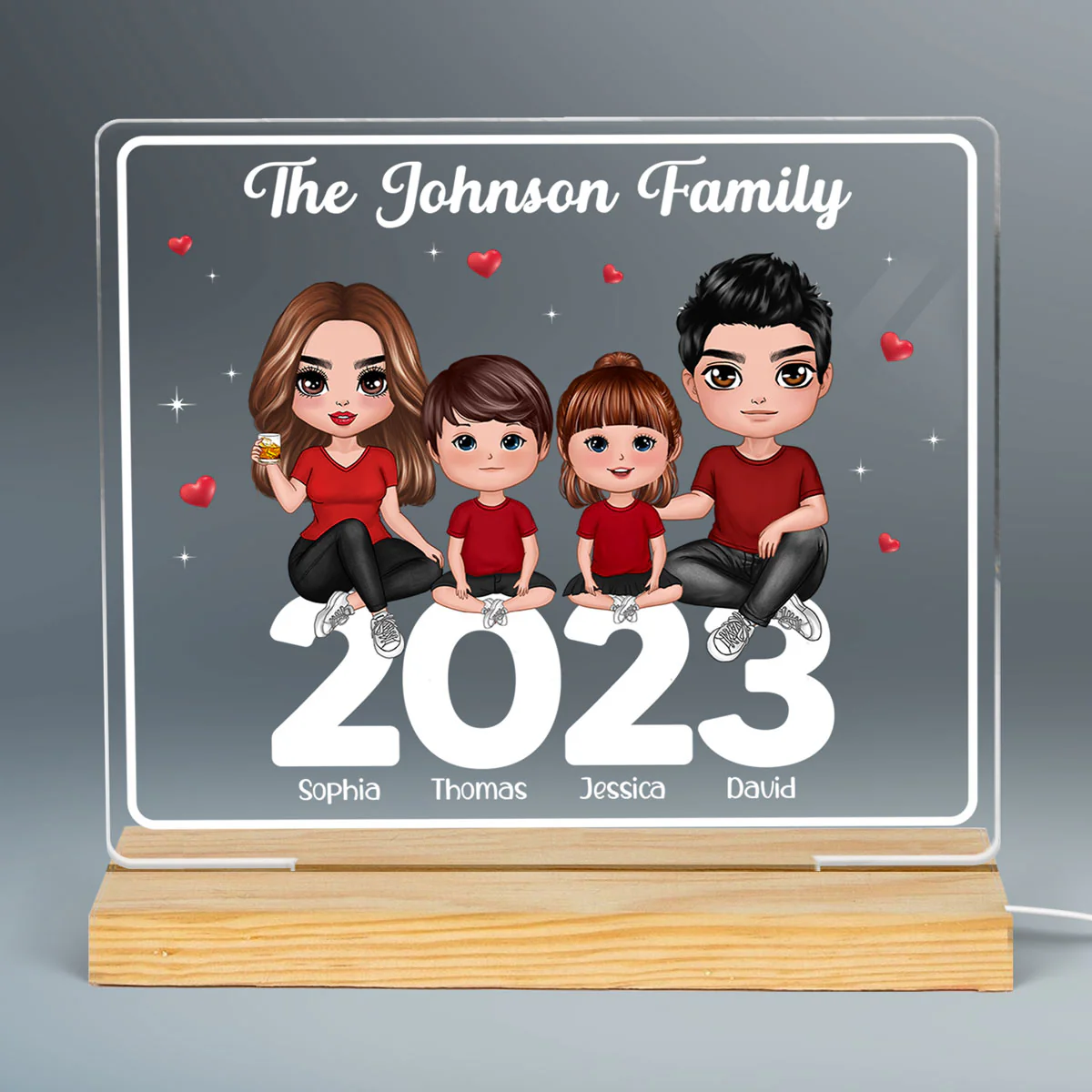 Family Sitting 2023 Personalized Custom Shape LED Night Light LED Lamp - Image 3
