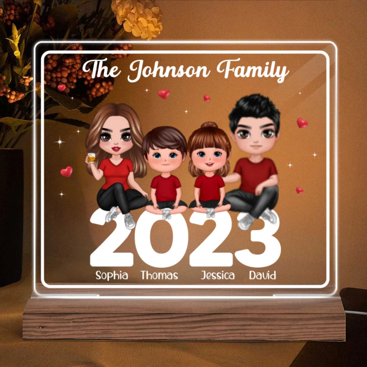 Family Sitting 2023 Personalized Custom Shape LED Night Light LED Lamp - Image 5