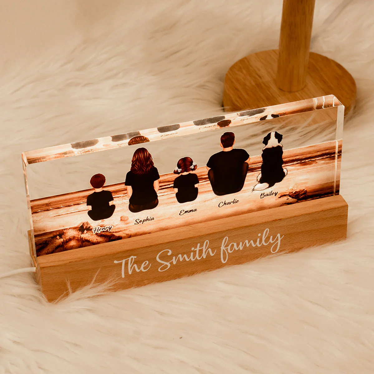 Together Forever Family – Personalized Acrylic Block LED Night Light – Heartfelt Home Decor Gift - Image 4