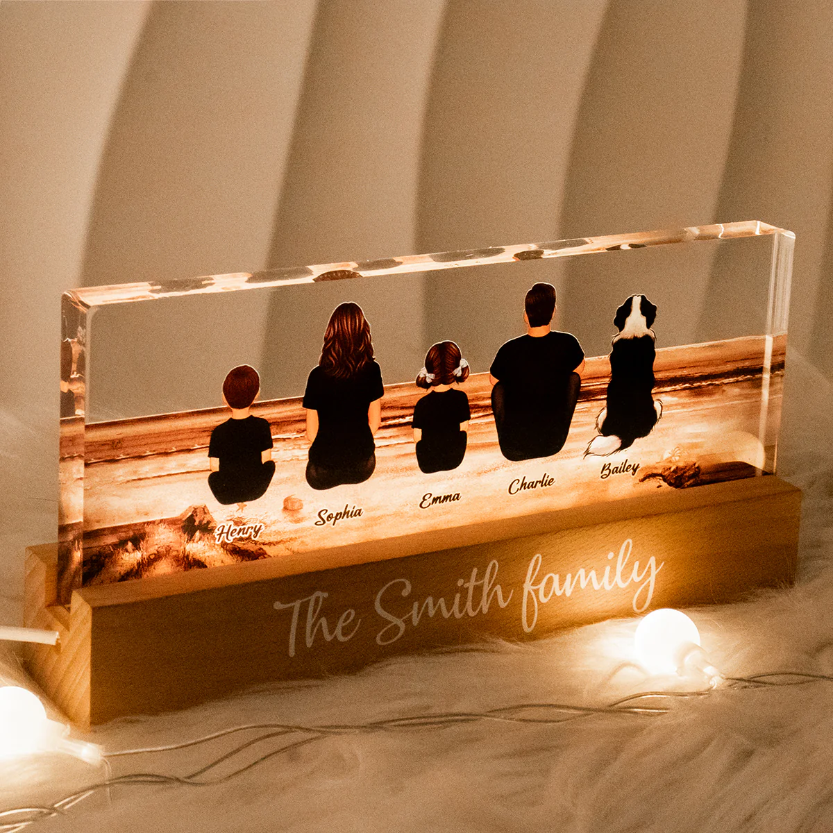 Together Forever Family – Personalized Acrylic Block LED Night Light – Heartfelt Home Decor Gift - Image 5