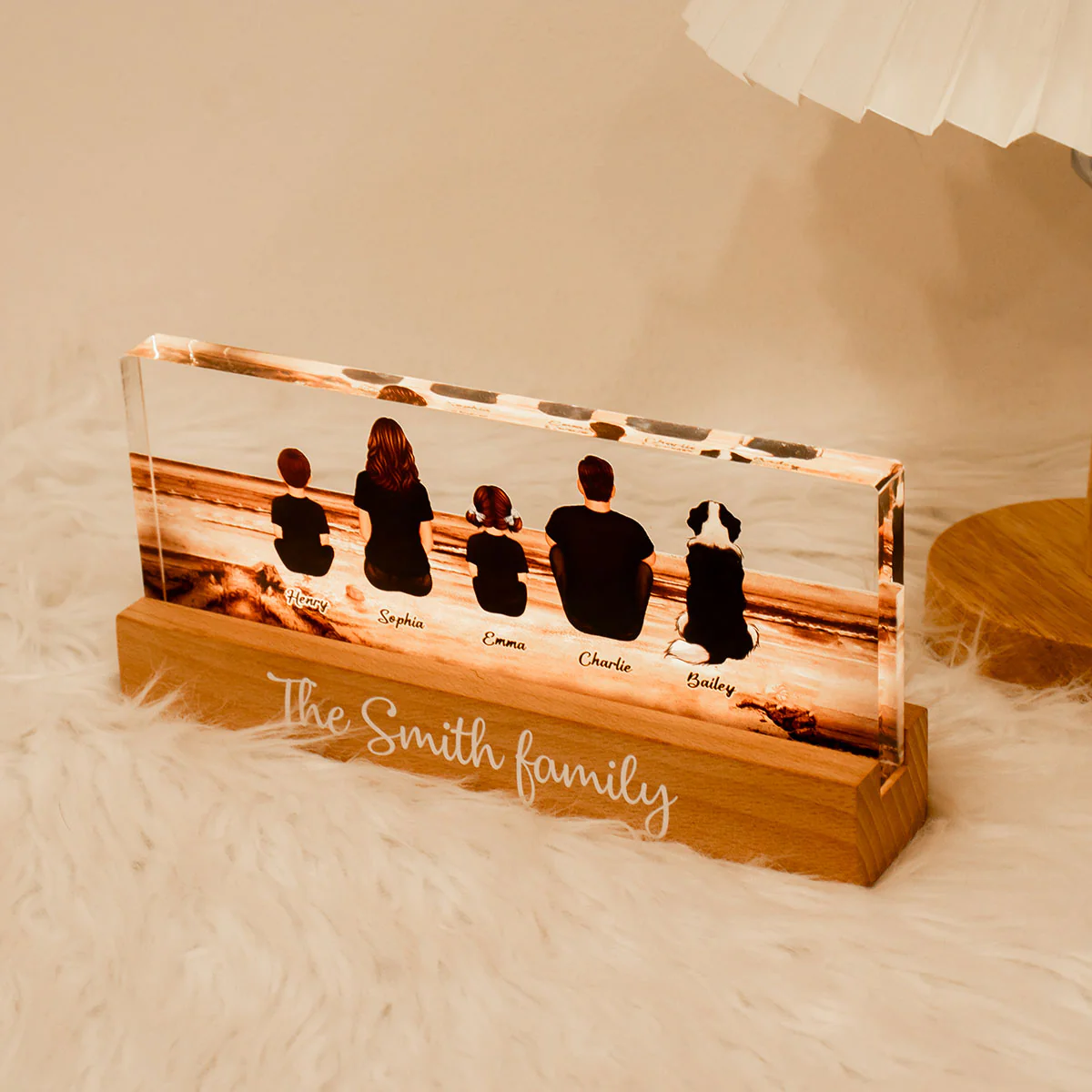 Together Forever Family – Personalized Acrylic Block LED Night Light – Heartfelt Home Decor Gift - Image 7