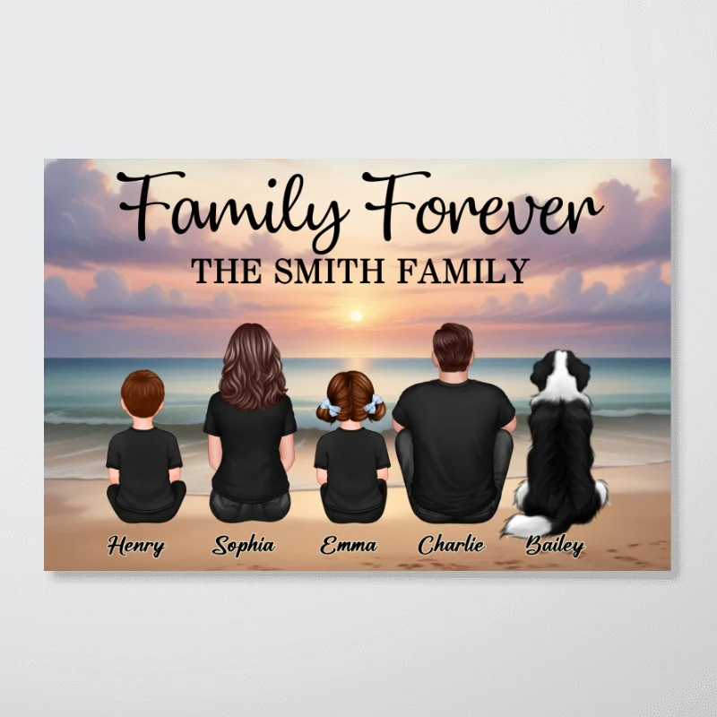 Eternal Beach Landscape Family - Personalized Poster - Gift For Dad, Gift For Husband, Gift For Grandpa - Image 7