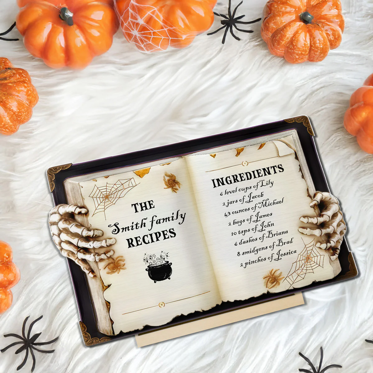 Family Spooktacular Spell Book Recipe Personalized 2-Layer Standing Wooden Plaque - Image 5