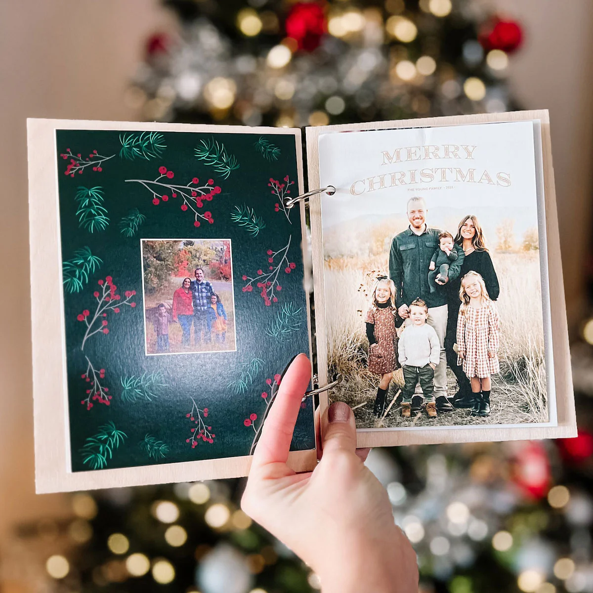 Family Stocking Holiday Card Storage Keepsake Personalized Christmas Card Keeper - Image 5