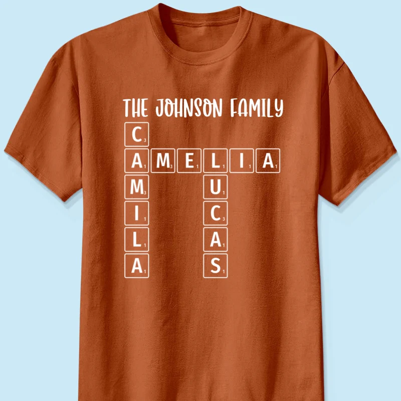 Family Tee Crossword Art Puzzle Personalized Shirt - Image 10