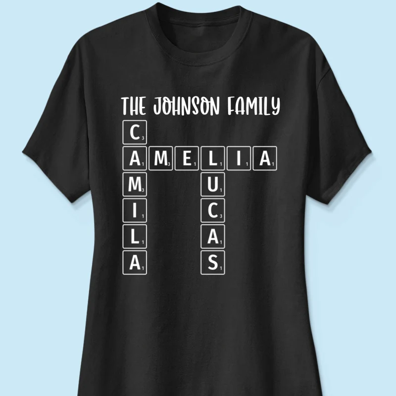Family Tee Crossword Art Puzzle Personalized Shirt - Image 11