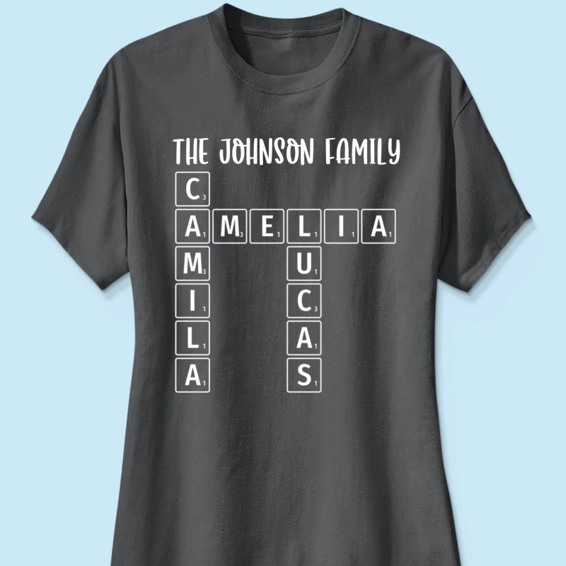 Family Tee Crossword Art Puzzle Personalized Shirt - Image 12