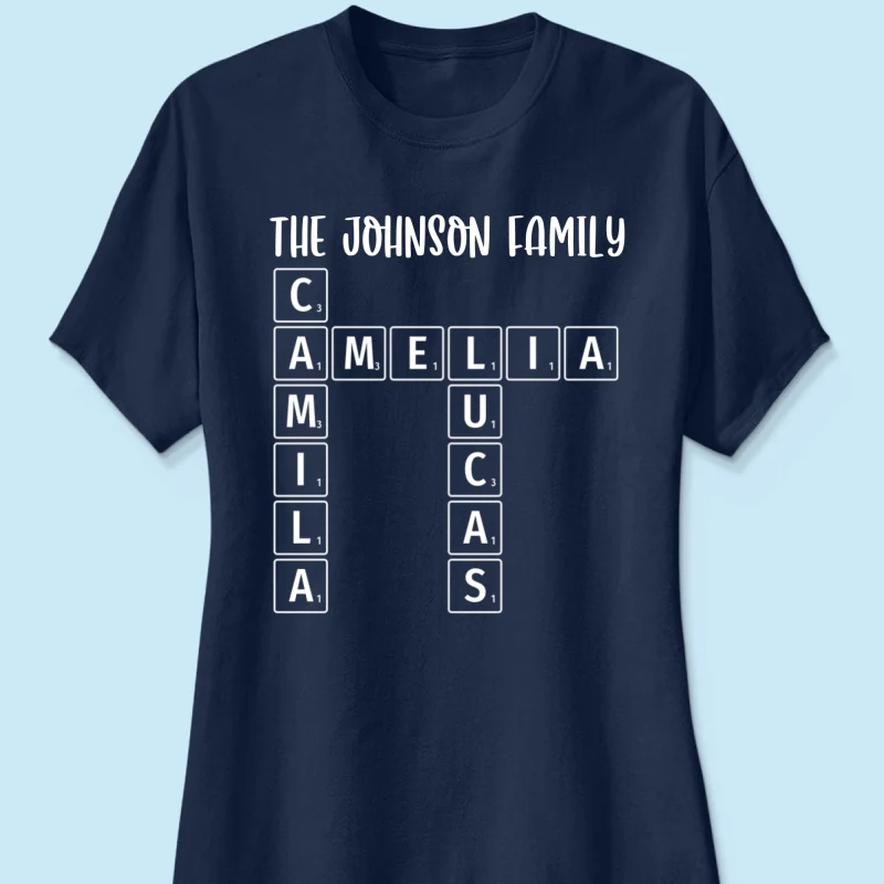 Family Tee Crossword Art Puzzle Personalized Shirt - Image 13
