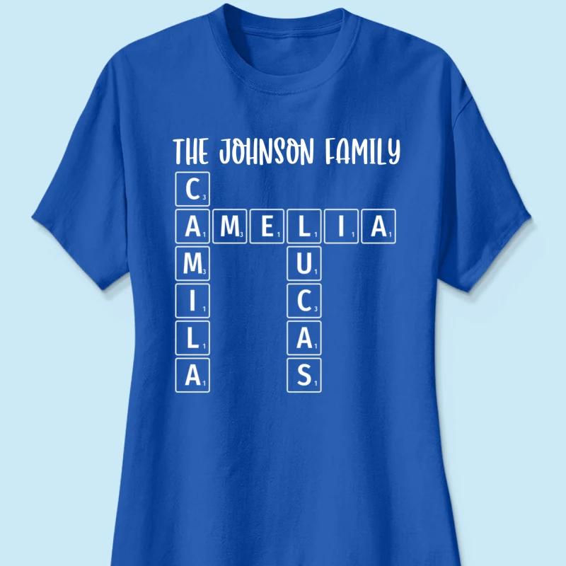 Family Tee Crossword Art Puzzle Personalized Shirt - Image 14