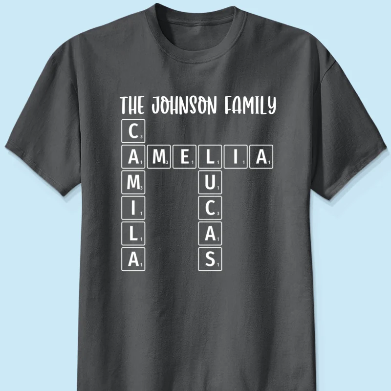 Family Tee Crossword Art Puzzle Personalized Shirt - Image 7