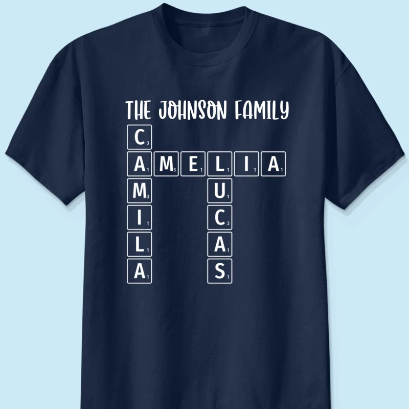 Family Tee Crossword Art Puzzle Personalized Shirt - Image 8