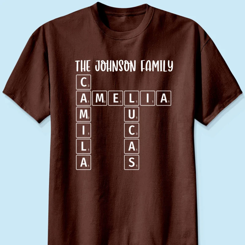 Family Tee Crossword Art Puzzle Personalized Shirt - Image 9