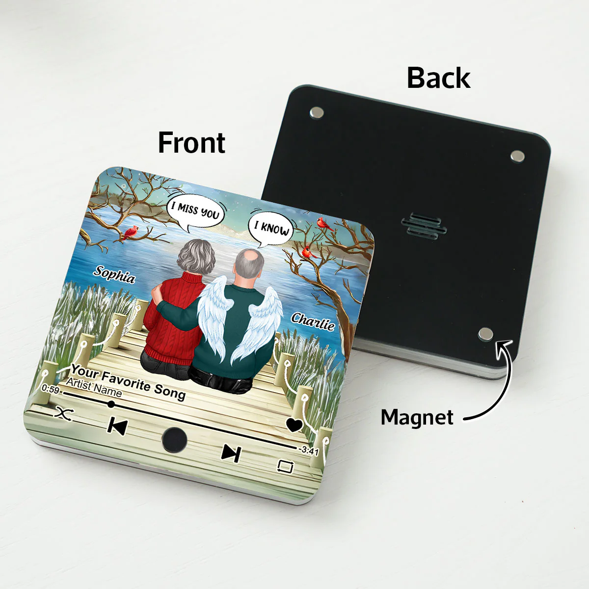 Family Together Conversation Memorial Personalized Music Fridge Magnet, Heartwarming Sympathy Gift, Remembrance Gift - Image 4