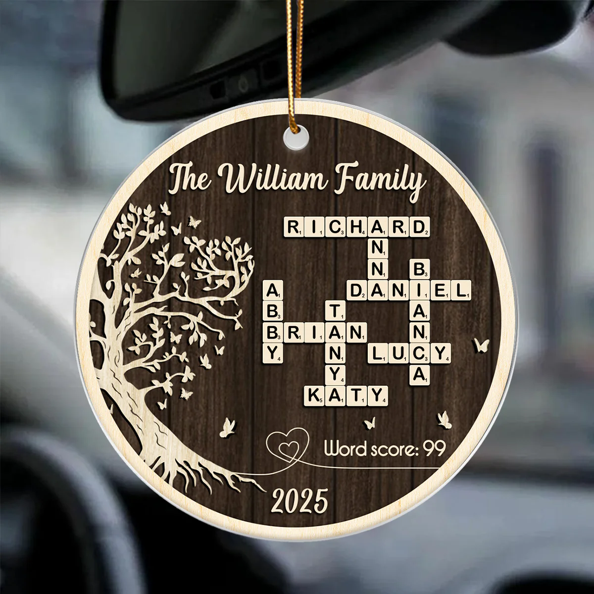 Family Tree of Life Crossword - Personalized Acrylic Ornament - Thoughtful Christmas Gift for Loved Ones - Image 3