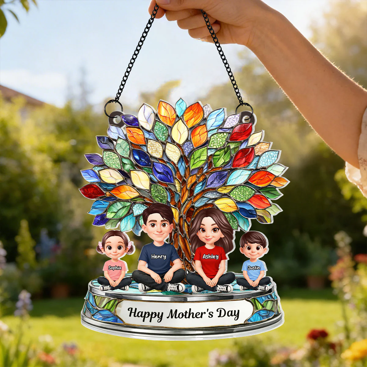 Family Tree - Personalized Acrylic Window Hanging Suncatcher - Heartfelt Mother's Day Gift for Mom, Wife - Image 3