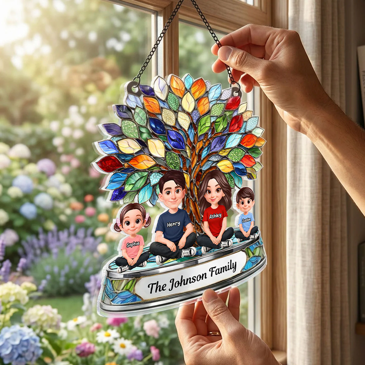 Family Tree - Personalized Acrylic Window Hanging Suncatcher - Heartfelt Mother's Day Gift for Mom, Wife - Image 5