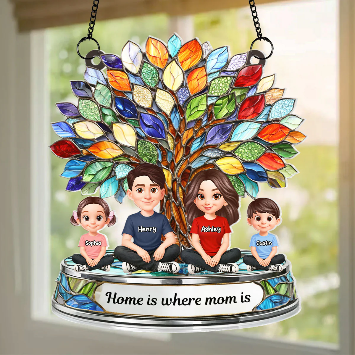 Family Tree - Personalized Acrylic Window Hanging Suncatcher - Heartfelt Mother's Day Gift for Mom, Wife - Image 6