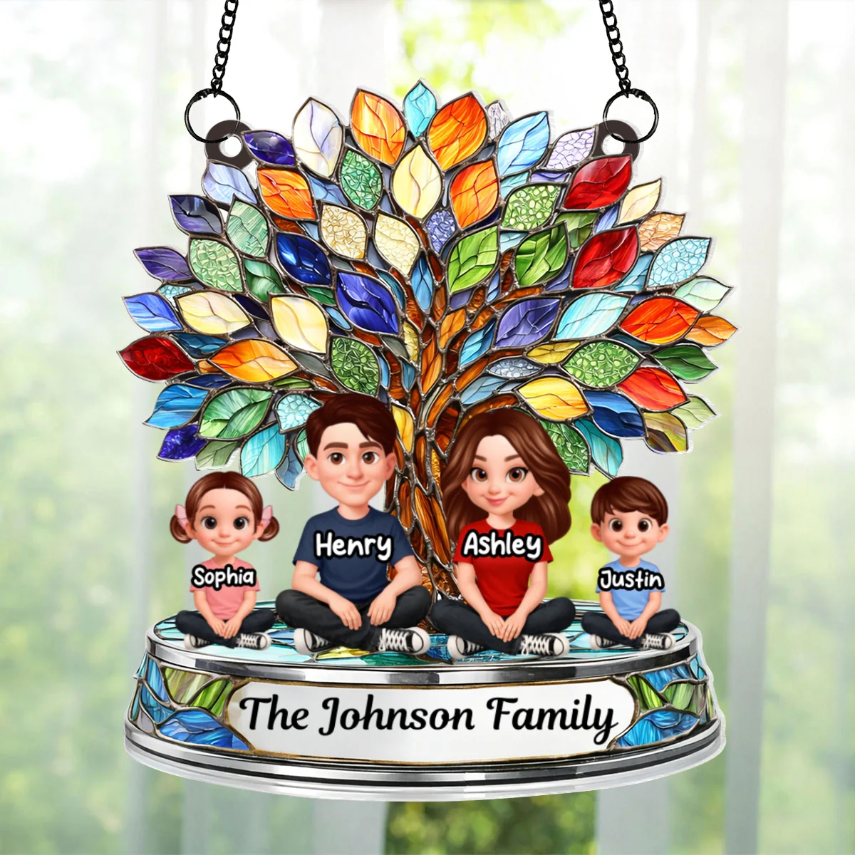 Family Tree - Personalized Acrylic Window Hanging Suncatcher - Heartfelt Mother's Day Gift for Mom, Wife - Image 8