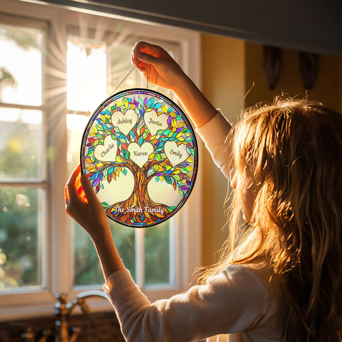 Family Unbreakable Bond Tree of Life - Personalized Suncatcher - Mother's Day Gift for Mom, Wife - Image 2