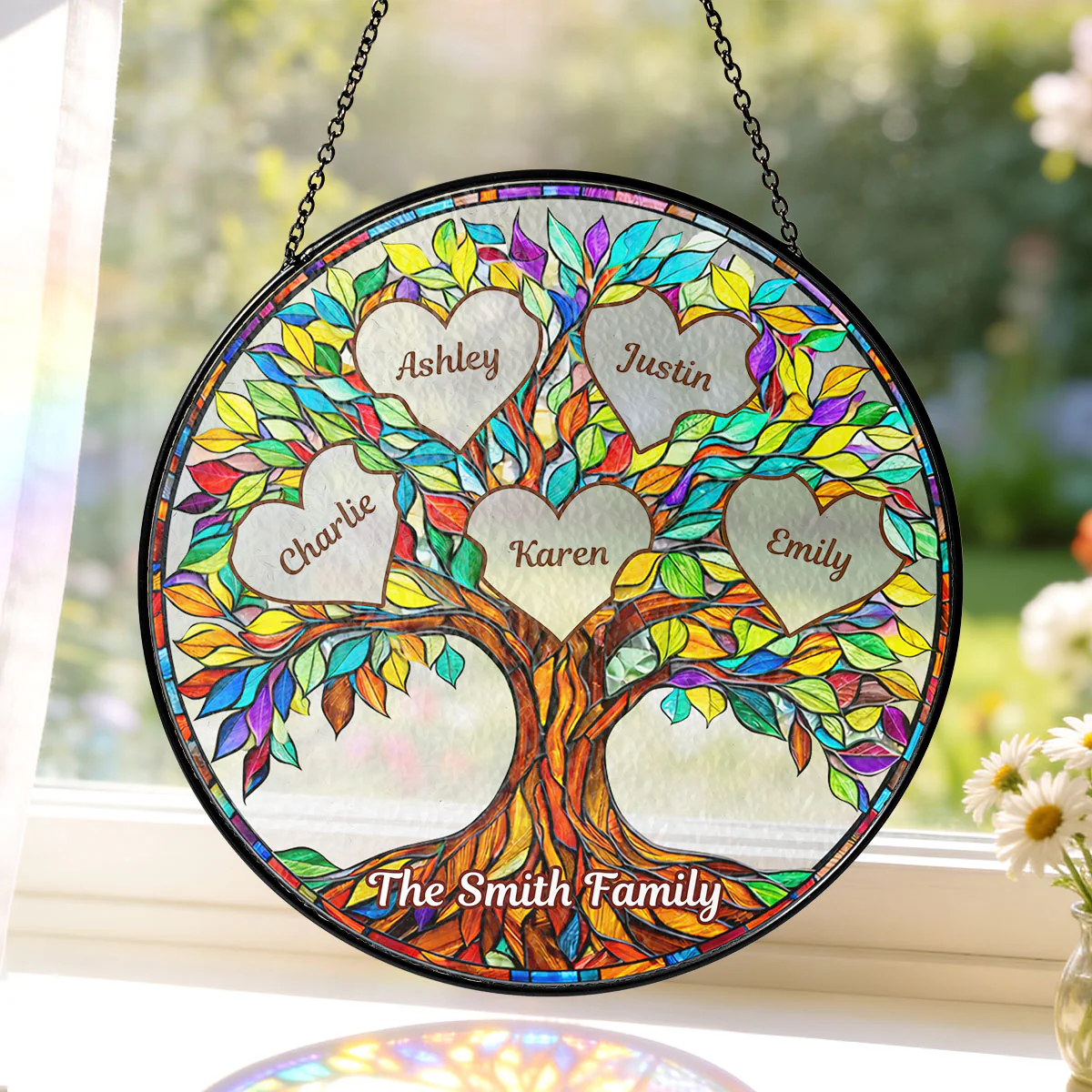 Family Unbreakable Bond Tree of Life - Personalized Suncatcher - Mother's Day Gift for Mom, Wife - Image 5