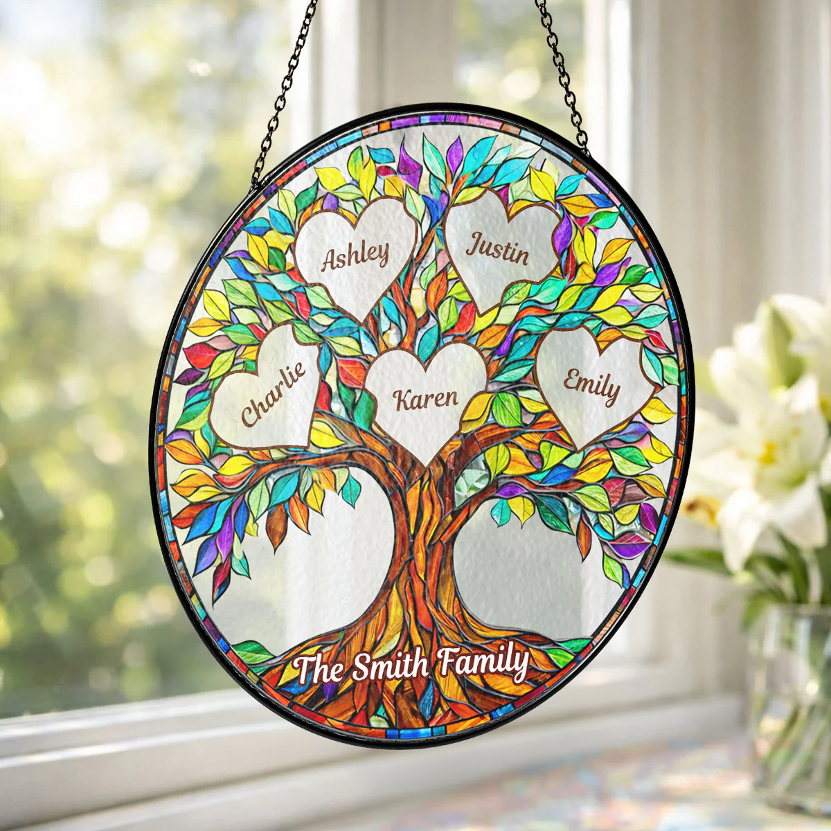 Family Unbreakable Bond Tree of Life - Personalized Suncatcher - Mother's Day Gift for Mom, Wife - Image 6