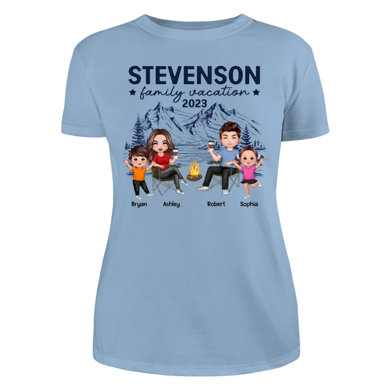 Family Vacation Camping Trip Doll Family Personalized Shirt - Image 10