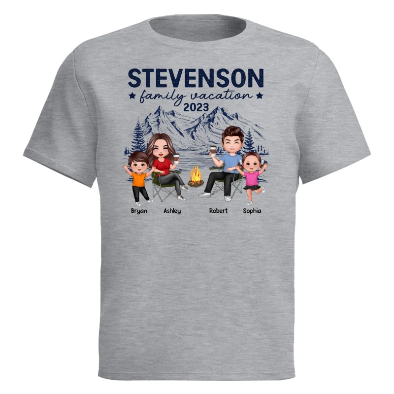 Family Vacation Camping Trip Doll Family Personalized Shirt - Image 11