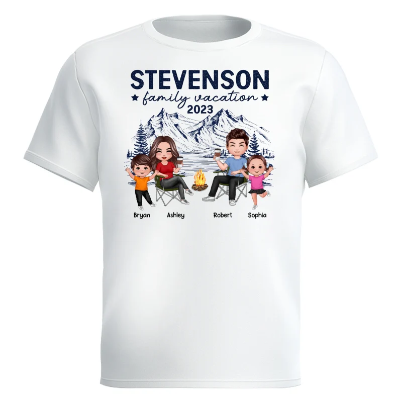 Family Vacation Camping Trip Doll Family Personalized Shirt - Image 12