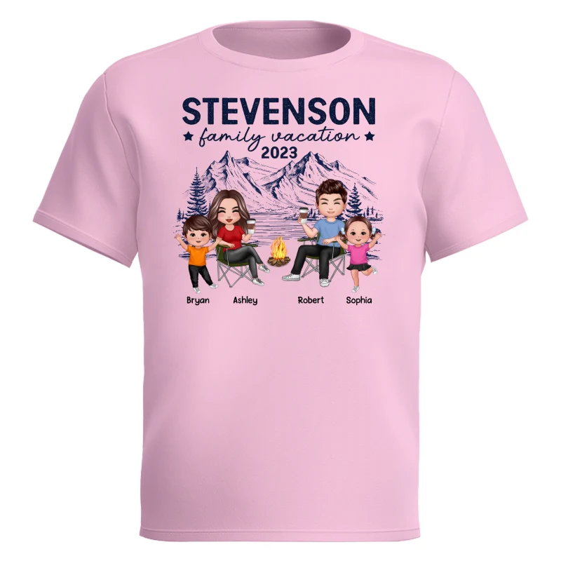 Family Vacation Camping Trip Doll Family Personalized Shirt - Image 13