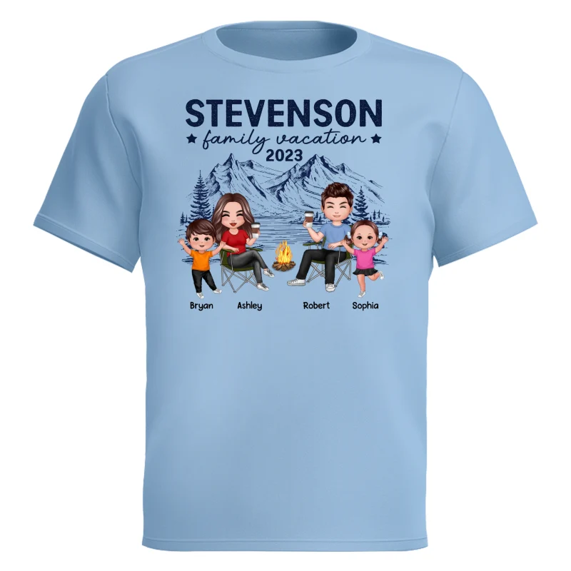 Family Vacation Camping Trip Doll Family Personalized Shirt - Image 14