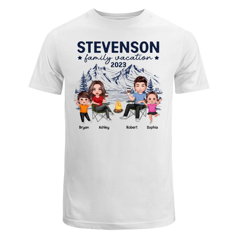 Family Vacation Camping Trip Doll Family Personalized Shirt - Image 3