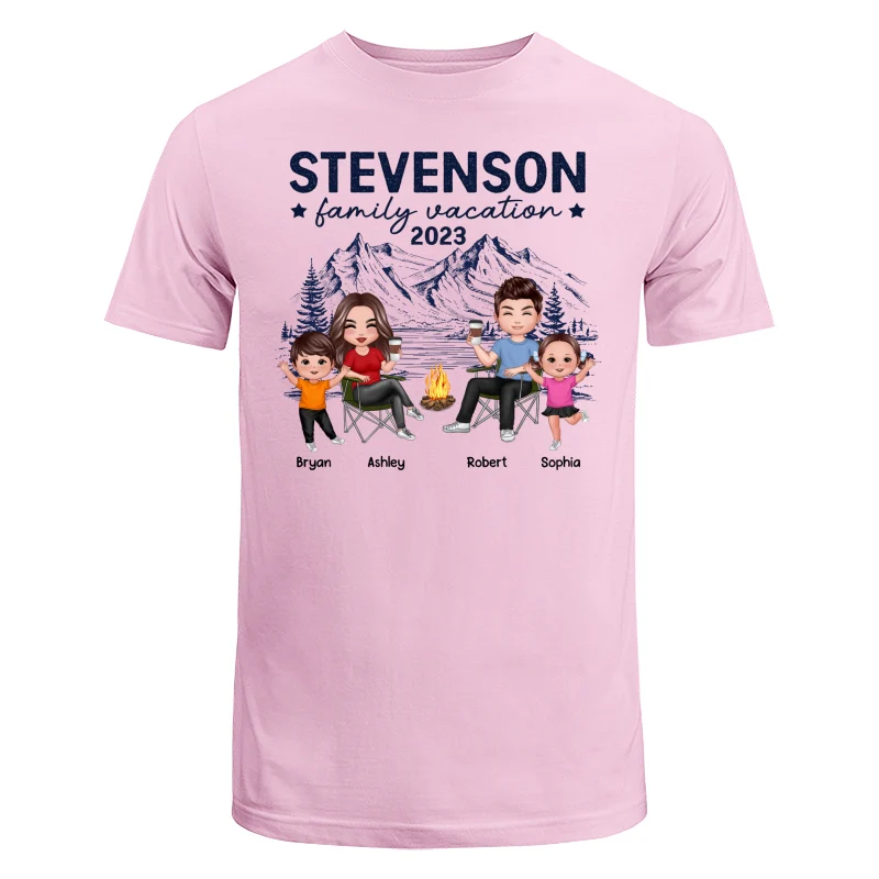 Family Vacation Camping Trip Doll Family Personalized Shirt - Image 5