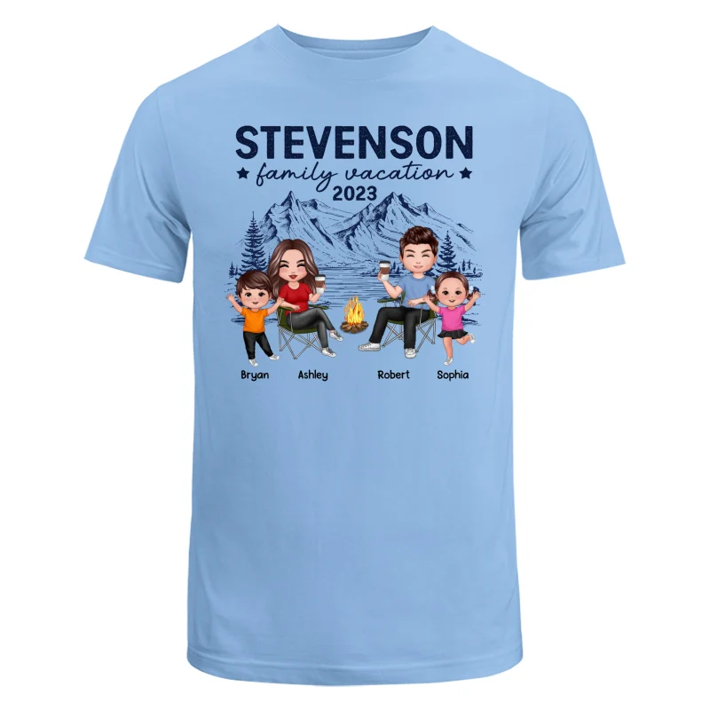 Family Vacation Camping Trip Doll Family Personalized Shirt - Image 6