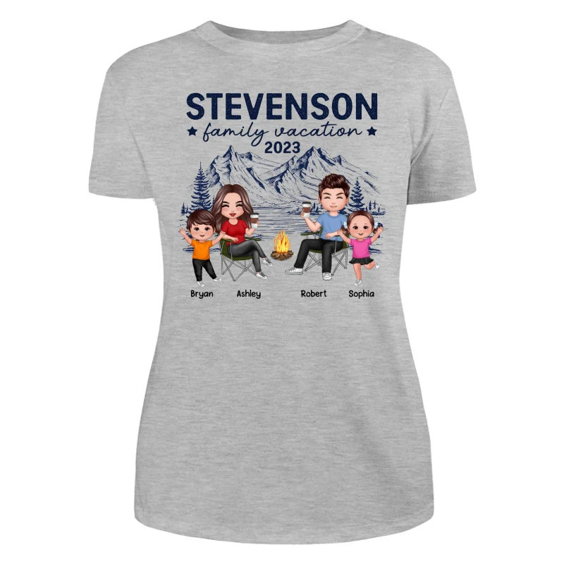 Family Vacation Camping Trip Doll Family Personalized Shirt - Image 8