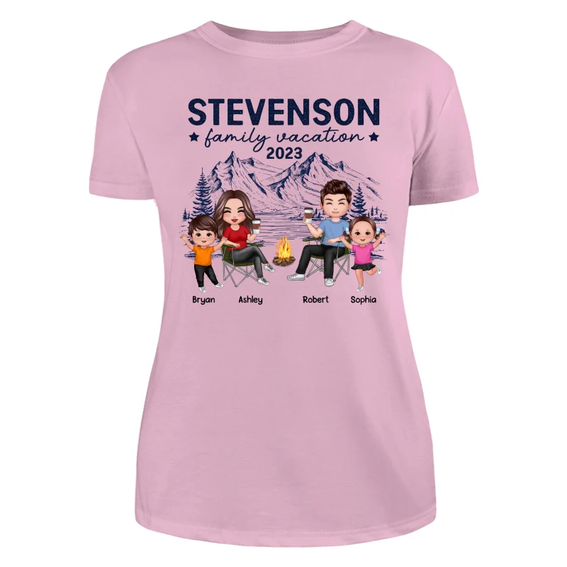 Family Vacation Camping Trip Doll Family Personalized Shirt - Image 9
